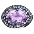Amethyst Ring With Tanzanite 5.9 Carats Sterling Silver