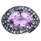 Amethyst Ring With Tanzanite 5.9 Carats Sterling Silver