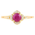 Ruby Ring With Diamonds 0.56 Carats 14K Yellow Gold