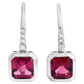 Rubellite Earrings With Diamonds 2.53 Carats 14K White Gold