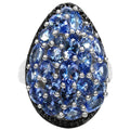 Tanzanite Ring With Black Spinel 5.38 Carats Sterling Silver