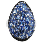 Tanzanite Ring With Black Spinel 5.38 Carats Sterling Silver