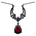 Garnet Bat Necklace 2.44 Carats Sterling Silver