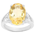 Citrine Ring Diamonds 4.53 Carats Sterling Silver