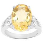 Citrine Ring Diamonds 4.53 Carats Sterling Silver
