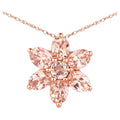 Morganite Flower Pendant 0.96 Carats 10K Rose Gold