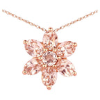 Morganite Flower Pendant 0.96 Carats 10K Rose Gold