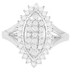 Diamond Ring 0.6 Carats Sterling Silver