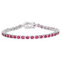 Ruby Bracelet With Diamonds 5.52 Carats 14K White Gold