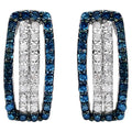Blue Diamonds Earrings With White Diamonds 0.44 Carats Sterling Silver