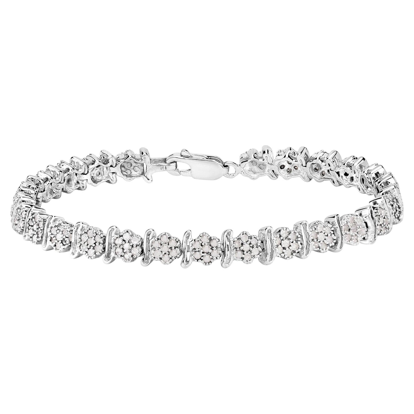 Diamond Tennis Bracelet 1.78 Carats Sterling Silver