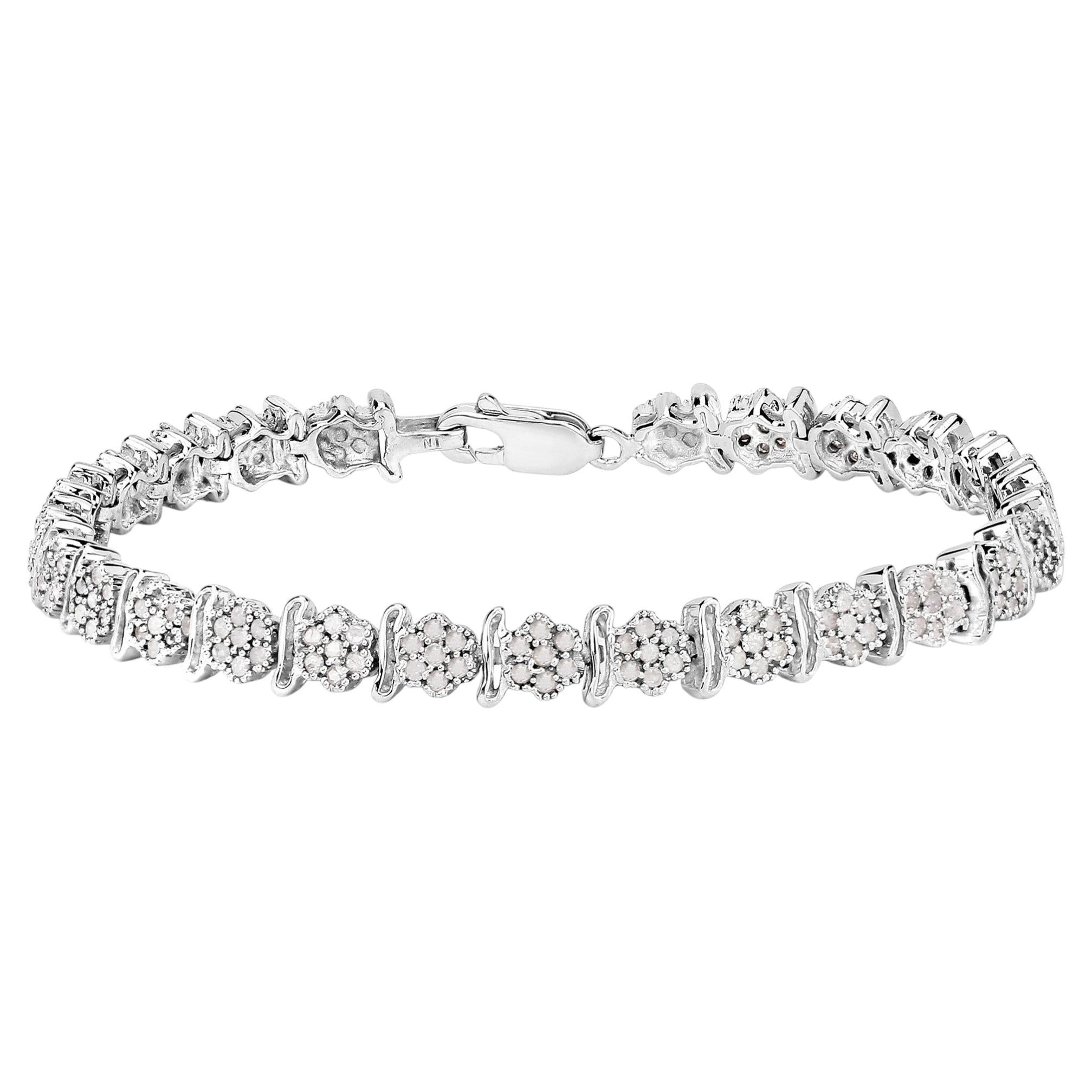 Diamond Tennis Bracelet 1.78 Carats Sterling Silver