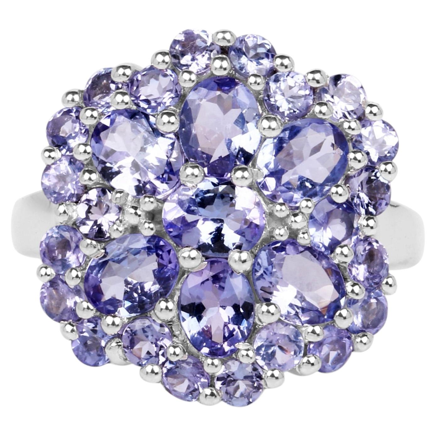 Tanzanite Ring 5.86 Carats Sterling Silver
