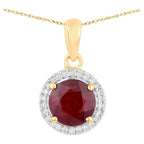 Ruby Pendant With Diamonds 1.46 Carats 14K Yellow Gold