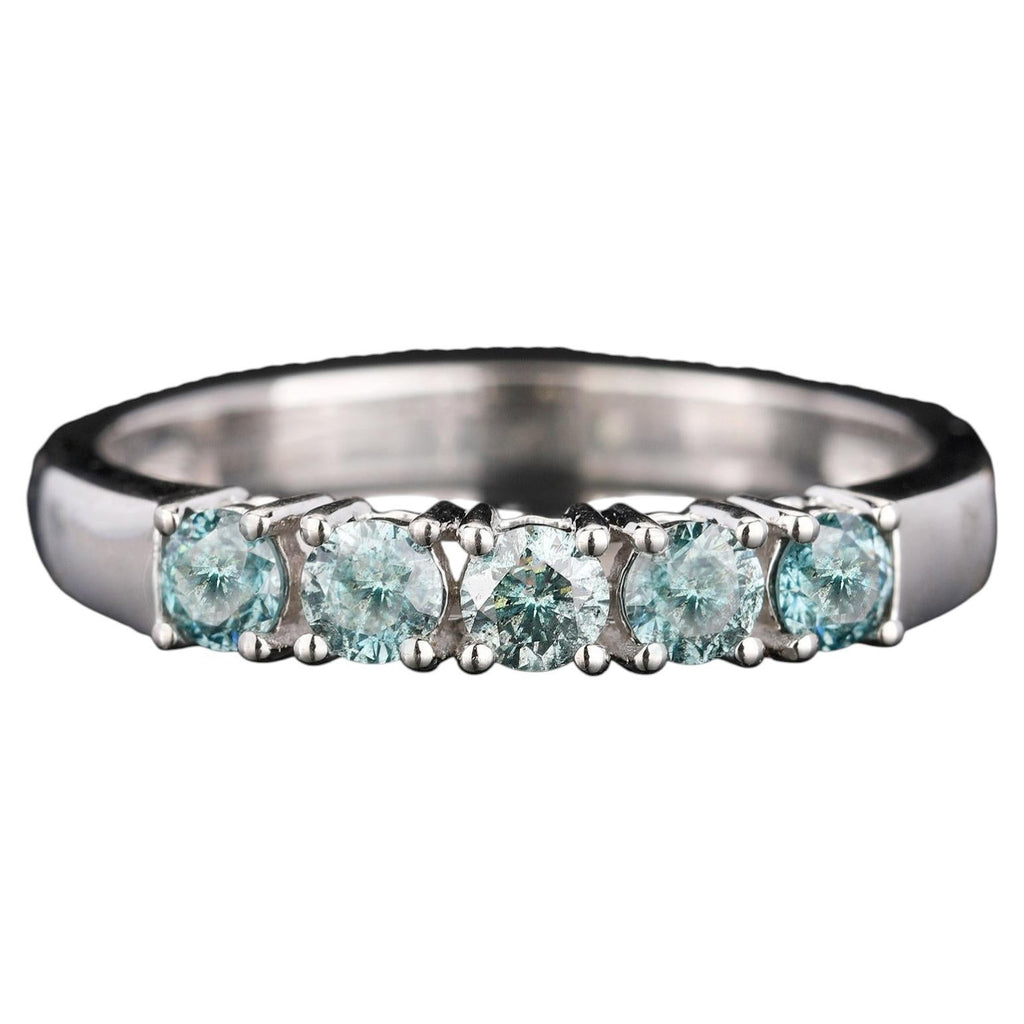 Blue Diamond Ring 0.5 Carats 9K White Gold