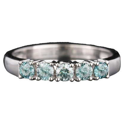 Blue Diamond Ring 0.5 Carats 9K White Gold