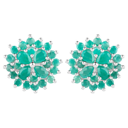 Emerald Earrings 2.3 Carats Sterling Silver