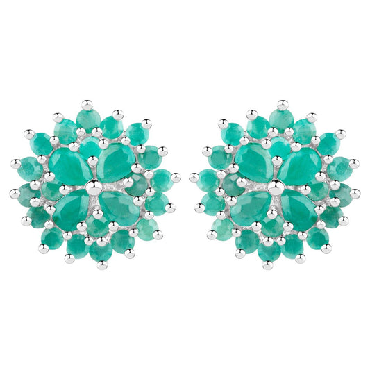 Emerald Earrings 2.3 Carats Sterling Silver