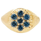 Blue Diamond Ring 1.38 Carats Gold Plated Silver