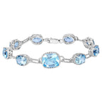 Blue Topaz Bracelet 20.6 Carats Sterling Silver