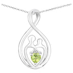 Peridot Mom Pendant 0.14 Carats Sterling Silver