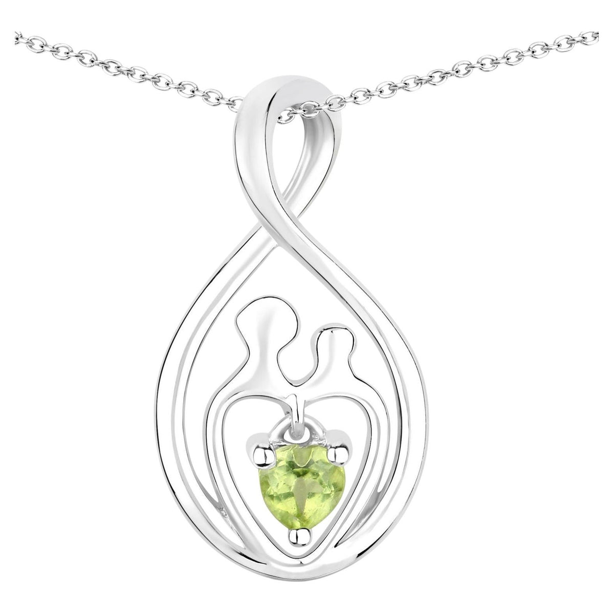 Peridot Mom Pendant 0.14 Carats Sterling Silver