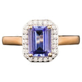 Natural Tanzanite Ring With Diamonds 1.64 Carats 9K Yellow Gold