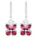 Rhodolite Earrings 2.5 Carats Sterling Silver