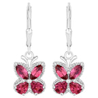 Rhodolite Earrings 2.5 Carats Sterling Silver