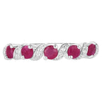 Ruby Ring With White Topaz 0.66 Carats Sterling Silver
