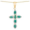 Emerald Pendant 0.82 Carats Gold Plated Silver