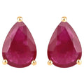 Ruby Stud Earrings 1.59 Carats 10K Yellow Gold