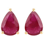 Ruby Stud Earrings 1.59 Carats 10K Yellow Gold