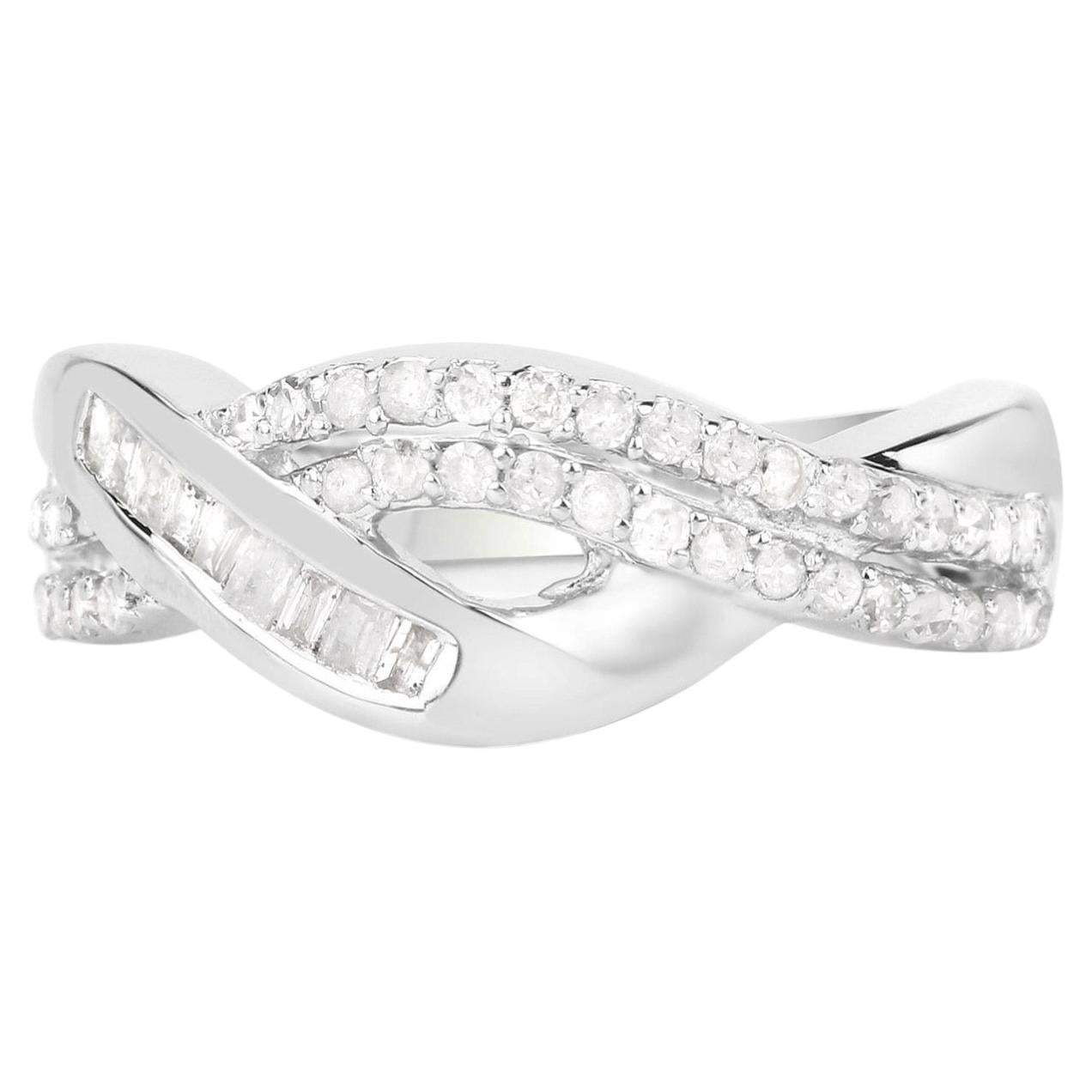 Diamond Ring 0.44 Carats Sterling Silver