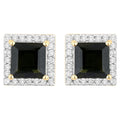Green Tourmaline Stud Earrings With Diamonds 1.52 Carats 14K Yellow Gold