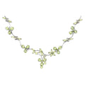 Peridot Flower Necklace 17.1 Carats Sterling Silver