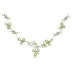 Peridot Flower Necklace 17.1 Carats Sterling Silver