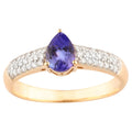 Natural Tanzanite Ring With Diamonds 0.94 Carats 10K Yellow Gold