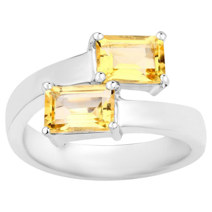 Citrine Bypass Ring 1.78 Carats Total