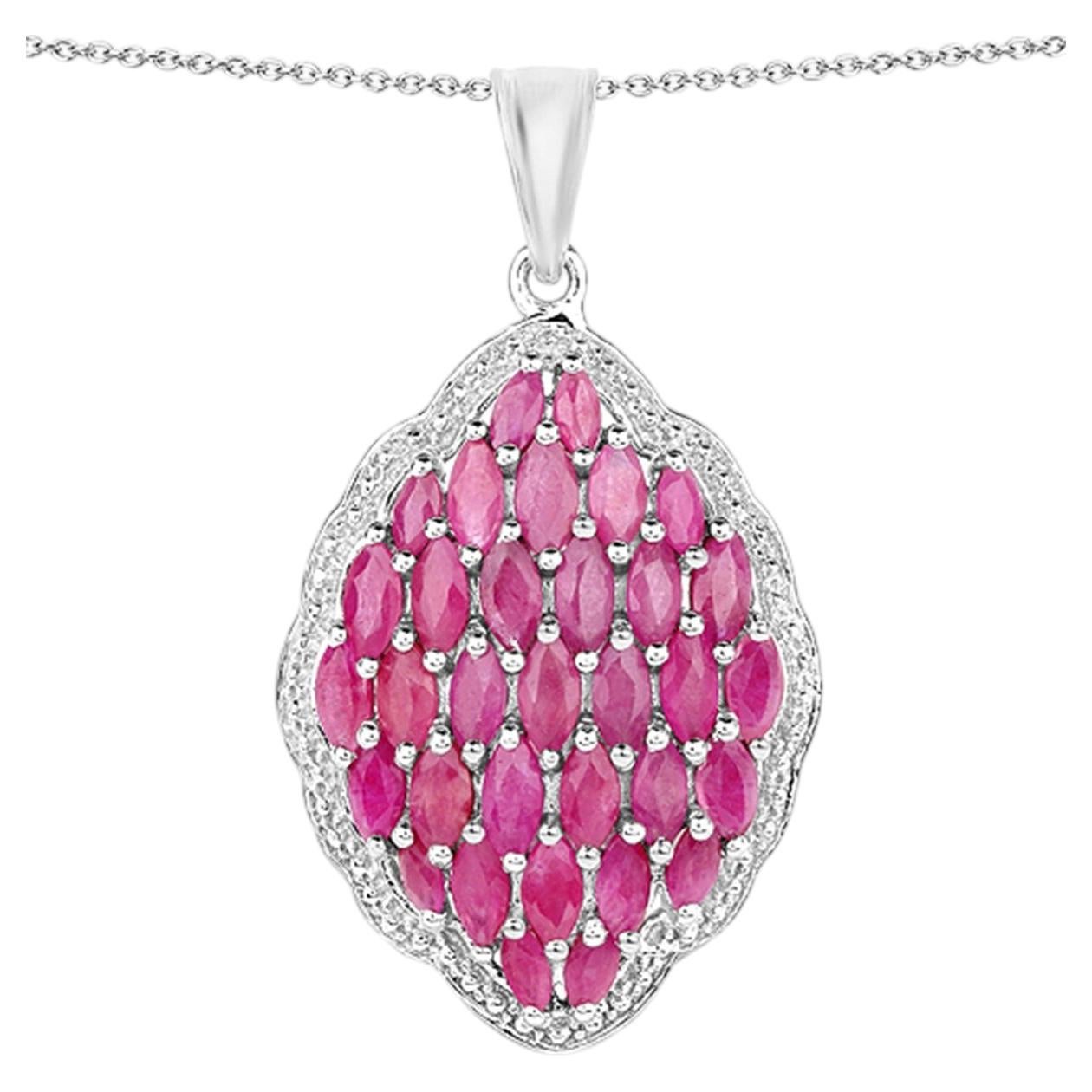 Ruby Pendant 4.42 Carats Sterling Silver