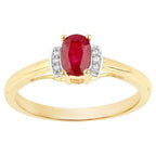 Ruby Ring With White Topaz 0.52 Carats Gold Plated Silver