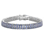 Tanzanite Tennis Bracelet 11.5 Carats Sterling Silver