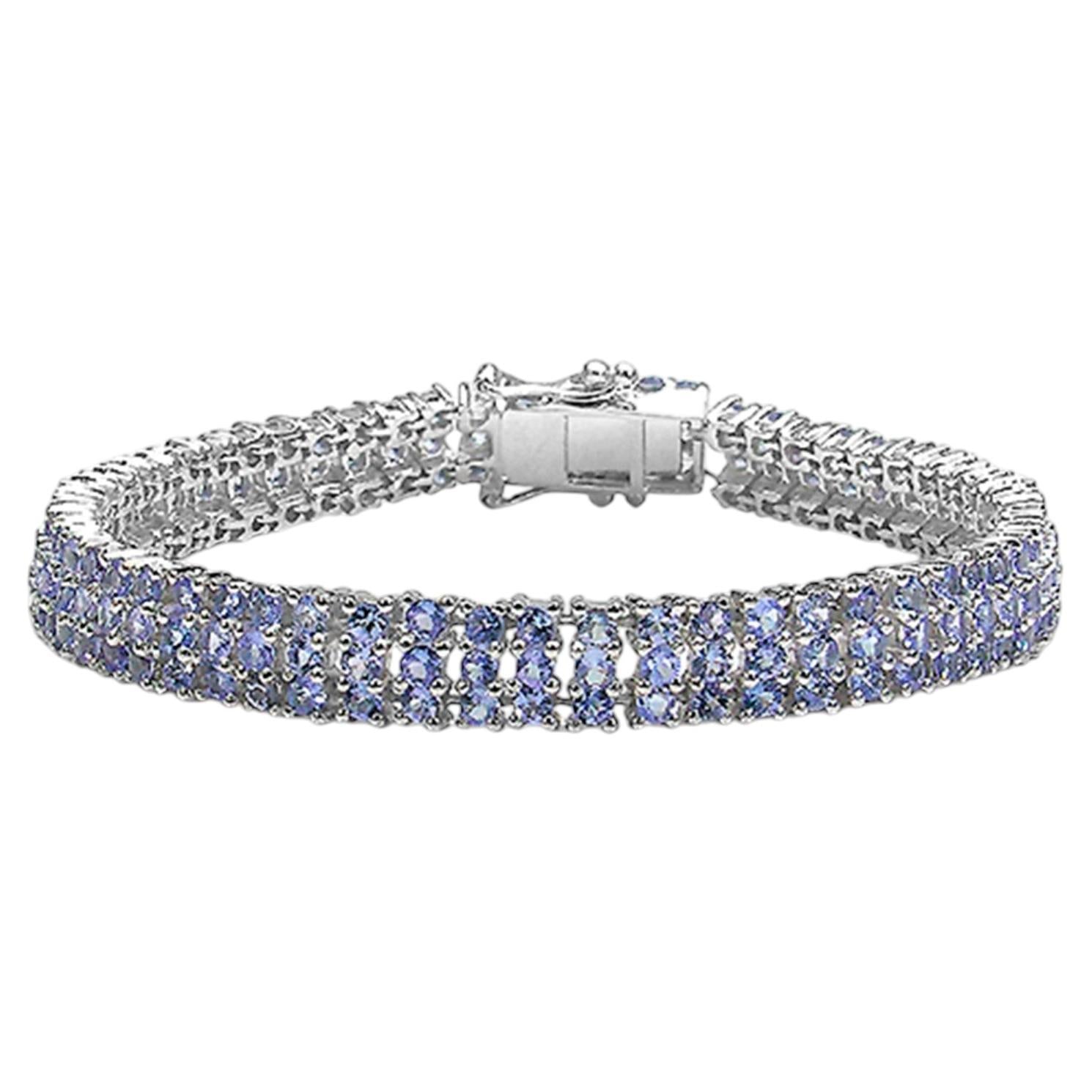 Tanzanite Tennis Bracelet 11.5 Carats Sterling Silver