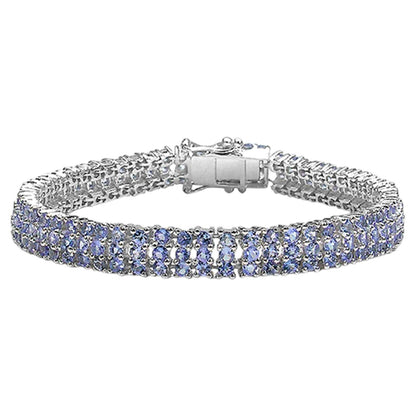 Tanzanite Tennis Bracelet 11.5 Carats Sterling Silver