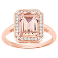 Morganite Ring With Diamonds 1.94 Carats 14K Rose Gold