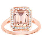 Morganite Ring With Diamonds 1.94 Carats 14K Rose Gold
