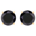 Black Diamond Stud Earrings 4.2 Carats 14K Yellow Gold
