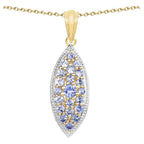 Tanzanite Pendant 1.52 Carats Gold Plated Silver