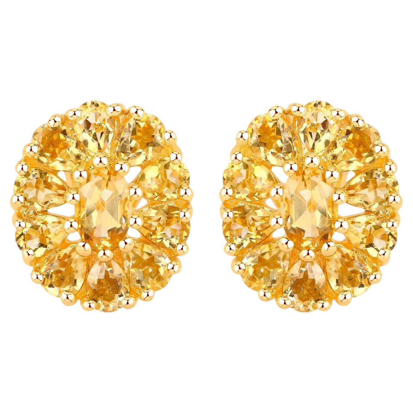 Citrine Cocktail Earrings 4.10 Carats Total