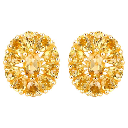 Citrine Cocktail Earrings 4.10 Carats Total